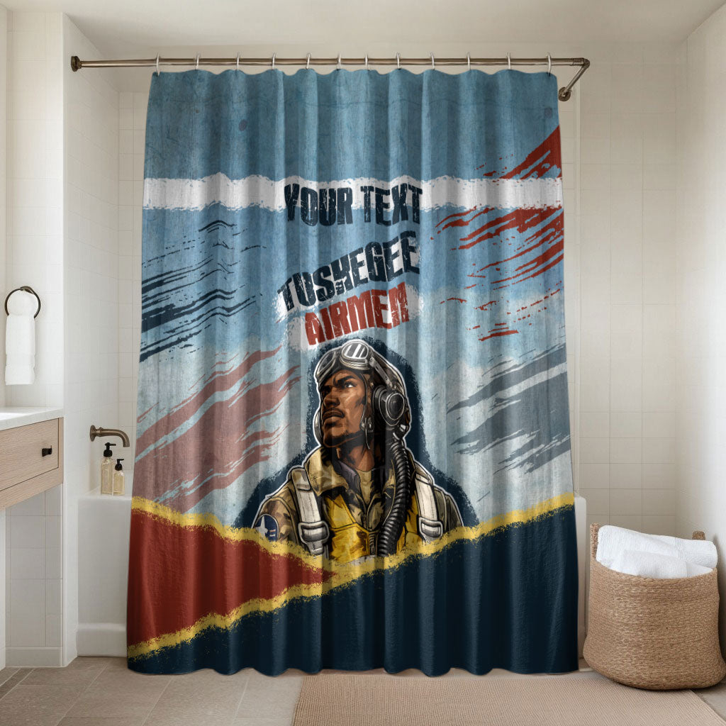 Personalized Tuskegee Airmen Bathroom Set Believe In Yourself Vintage WWII Military Aviation Art