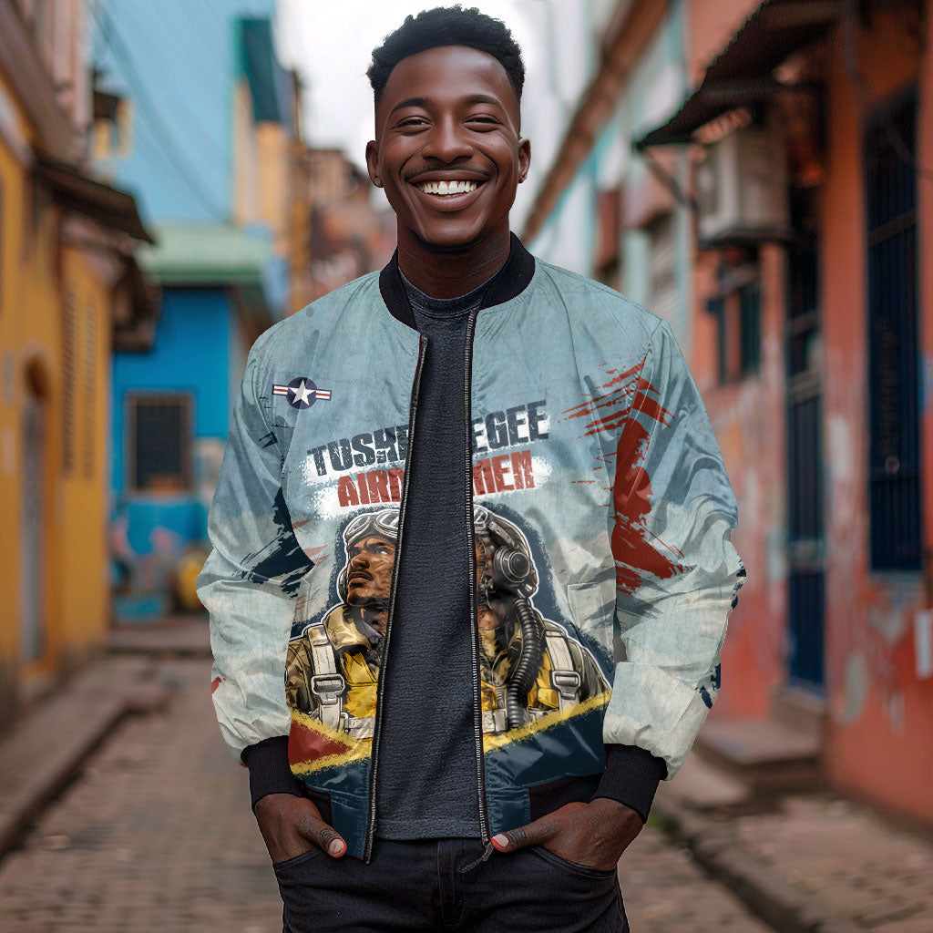 Personalized Tuskegee Airmen Bomber Jacket Believe In Yourself Vintage WWII Military Aviation Art