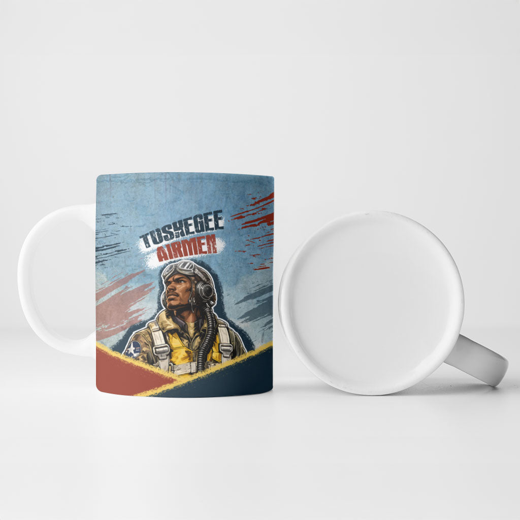 Personalized Tuskegee Airmen Ceramic Mug Believe In Yourself Vintage WWII Military Aviation Art