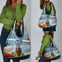 Personalized Tuskegee Airmen Grocery Bag Believe In Yourself Vintage WWII Military Aviation Art
