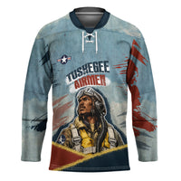 Personalized Tuskegee Airmen Hockey Jersey Believe In Yourself Vintage WWII Military Aviation Art