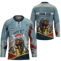 Personalized Tuskegee Airmen Hockey Jersey Believe In Yourself Vintage WWII Military Aviation Art