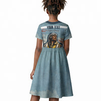 Personalized Tuskegee Airmen Kid Short Sleeve Dress Believe In Yourself Vintage WWII Military Aviation Art