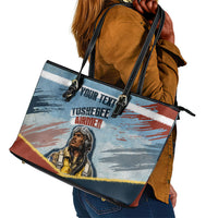 Personalized Tuskegee Airmen Leather Tote Bag Believe In Yourself Vintage WWII Military Aviation Art