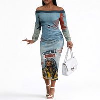 Personalized Tuskegee Airmen Off The Shoulder Long Sleeve Dress Believe In Yourself Vintage WWII Military Aviation Art