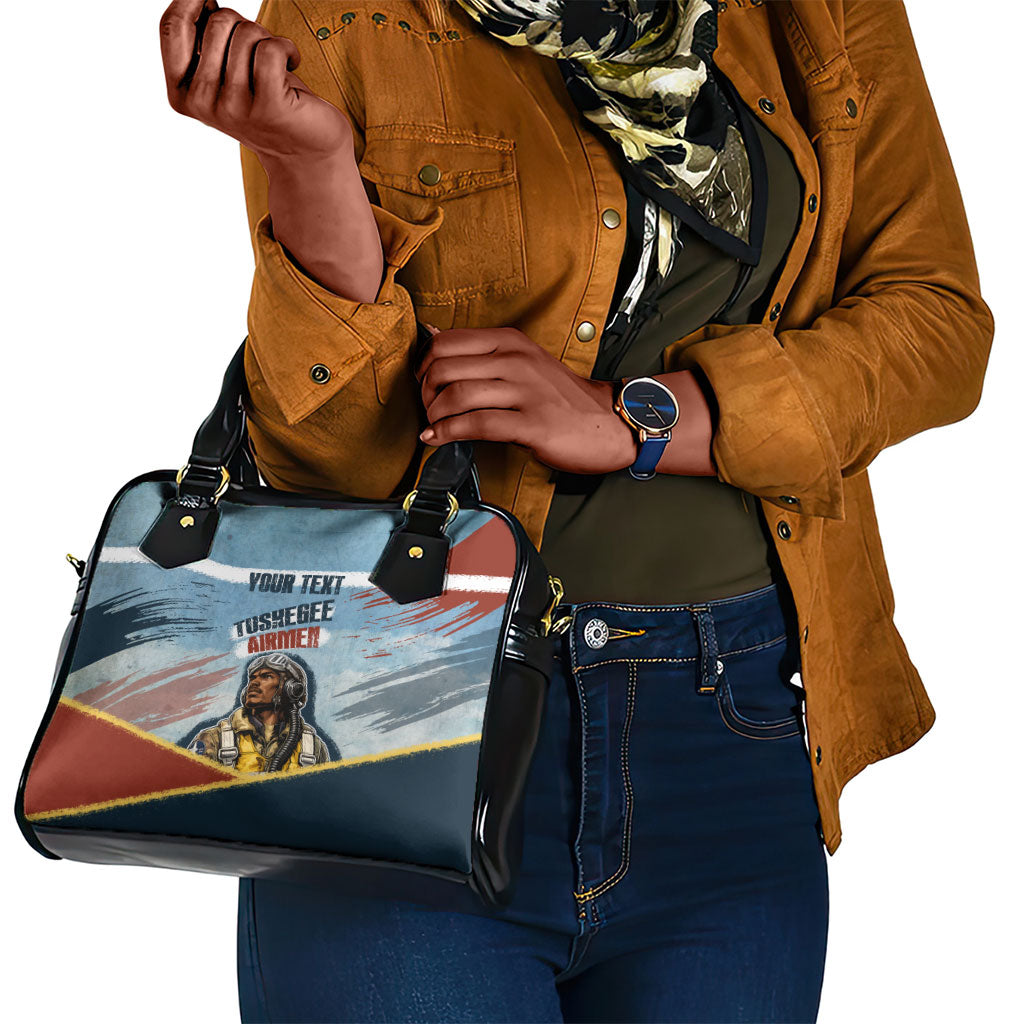 Personalized Tuskegee Airmen Shoulder Handbag Believe In Yourself Vintage WWII Military Aviation Art