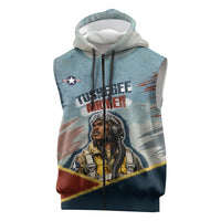 Personalized Tuskegee Airmen Sleeveless Zip Hoodie Believe In Yourself Vintage WWII Military Aviation Art