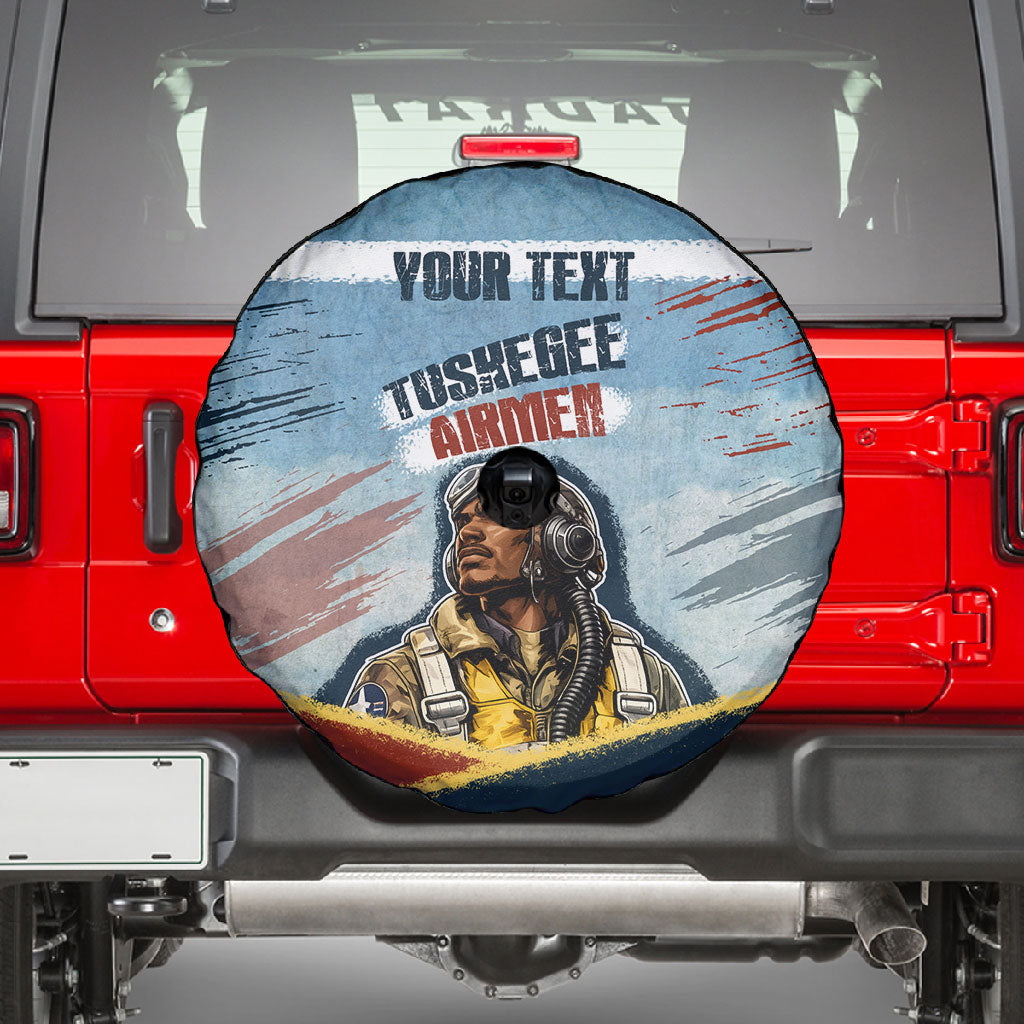 Personalized Tuskegee Airmen Spare Tire Cover Believe In Yourself Vintage WWII Military Aviation Art