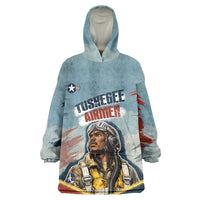 Personalized Tuskegee Airmen Wearable Blanket Hoodie Believe In Yourself Vintage WWII Military Aviation Art