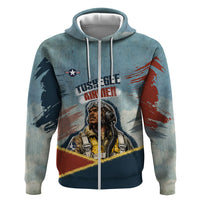 Personalized Tuskegee Airmen Zip Hoodie Believe In Yourself Vintage WWII Military Aviation Art