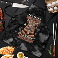 Hot Mess Highland Cow Apron Funny Cute Coffee Lover - Im A Spicy Disaster