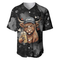 Hot Mess Highland Cow Baseball Jersey Funny Cute Coffee Lover - Im A Spicy Disaster