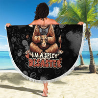 Hot Mess Highland Cow Beach Blanket Funny Cute Coffee Lover - Im A Spicy Disaster