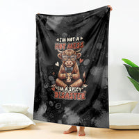 Hot Mess Highland Cow Blanket Funny Cute Coffee Lover - Im A Spicy Disaster