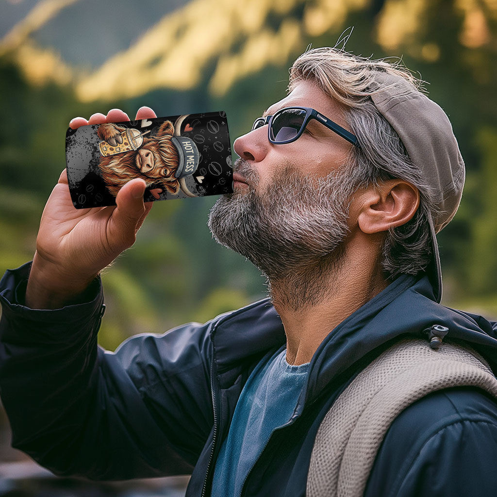 Hot Mess Highland Cow 4 in 1 Can Cooler Tumbler Funny Cute Coffee Lover - Im A Spicy Disaster