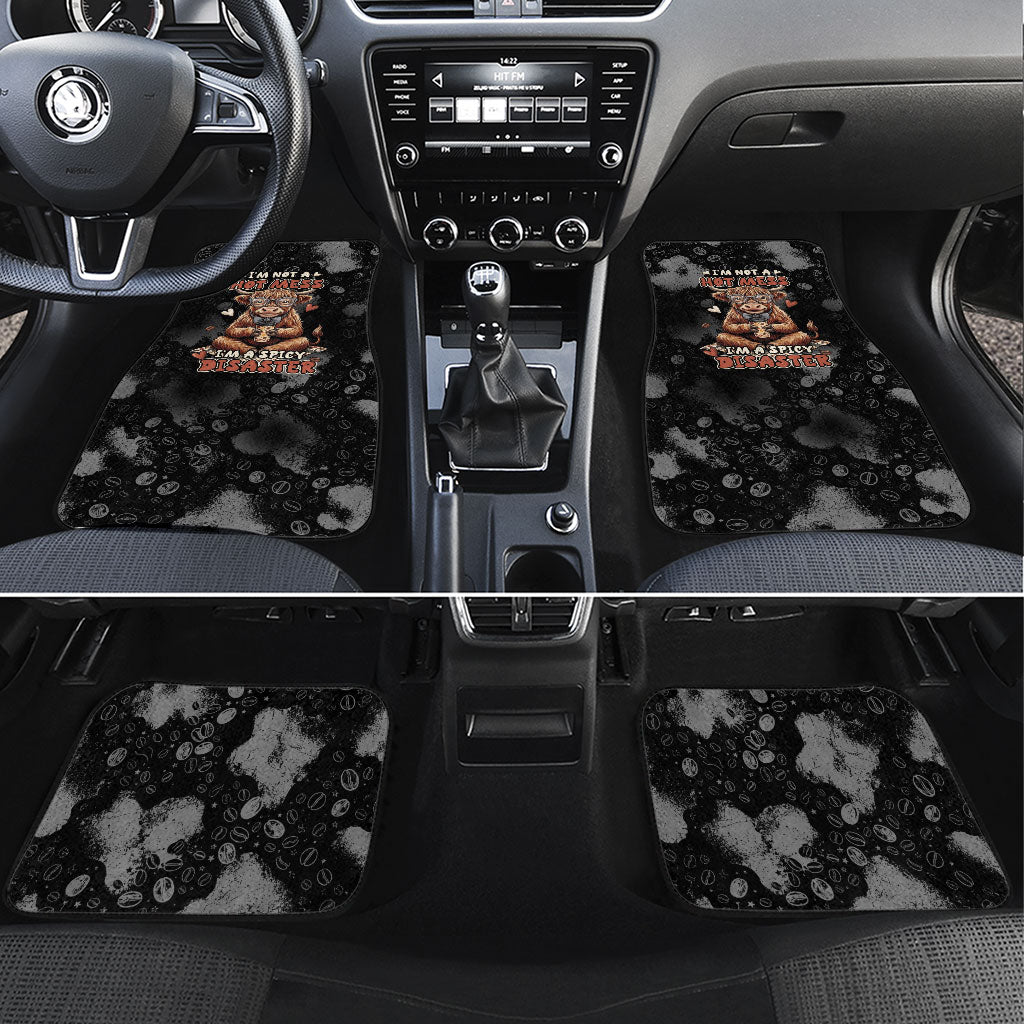 Hot Mess Highland Cow Car Mats Funny Cute Coffee Lover - Im A Spicy Disaster