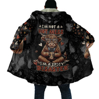 Hot Mess Highland Cow Cloak Funny Cute Coffee Lover - Im A Spicy Disaster