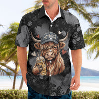 Hot Mess Highland Cow Hawaiian Shirt Funny Cute Coffee Lover - Im A Spicy Disaster