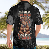 Hot Mess Highland Cow Hawaiian Shirt Funny Cute Coffee Lover - Im A Spicy Disaster