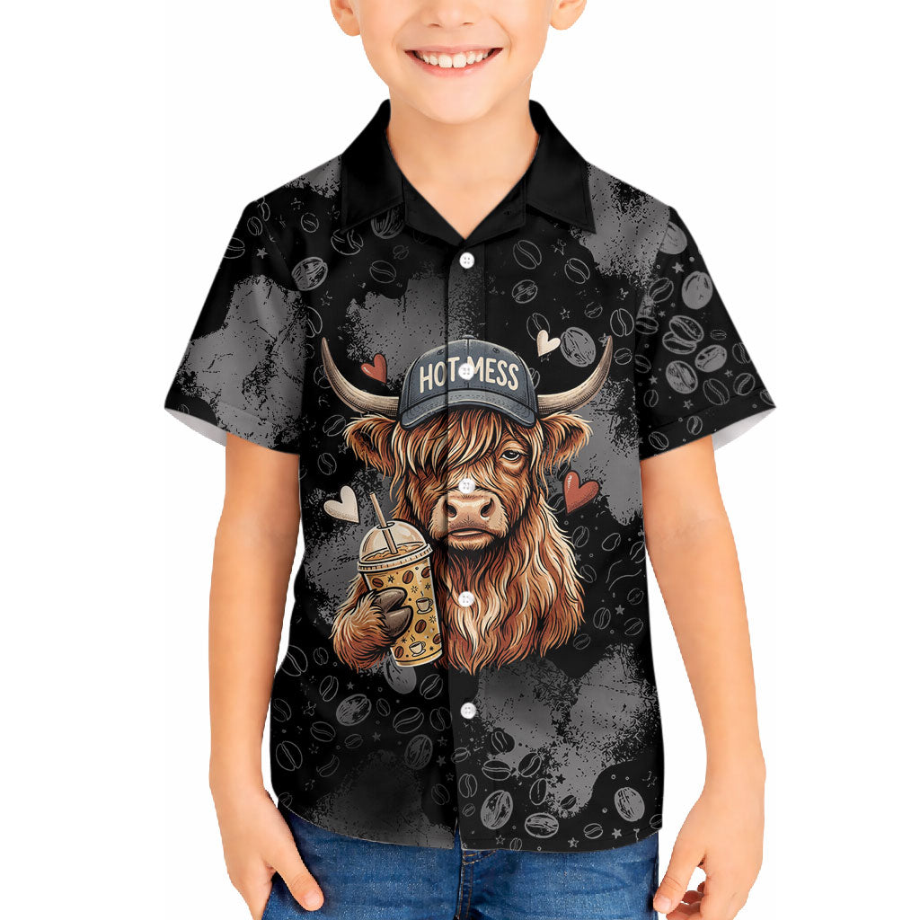 Hot Mess Highland Cow Hawaiian Shirt Funny Cute Coffee Lover - Im A Spicy Disaster