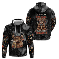 Hot Mess Highland Cow Hoodie Funny Cute Coffee Lover - Im A Spicy Disaster