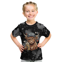 Hot Mess Highland Cow Kid T Shirt Funny Cute Coffee Lover - Im A Spicy Disaster