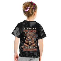 Hot Mess Highland Cow Kid T Shirt Funny Cute Coffee Lover - Im A Spicy Disaster
