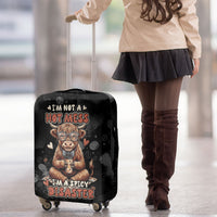 Hot Mess Highland Cow Luggage Cover Funny Cute Coffee Lover - Im A Spicy Disaster