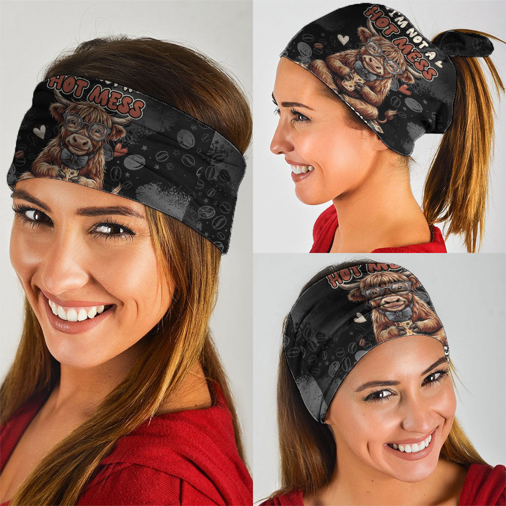 Hot Mess Highland Cow Neck Gaiter Funny Cute Coffee Lover - Im A Spicy Disaster