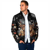 Hot Mess Highland Cow Padded Jacket Funny Cute Coffee Lover - Im A Spicy Disaster