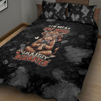 Hot Mess Highland Cow Quilt Bed Set Funny Cute Coffee Lover - Im A Spicy Disaster