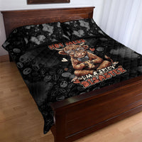 Hot Mess Highland Cow Quilt Bed Set Funny Cute Coffee Lover - Im A Spicy Disaster