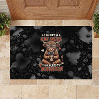 Hot Mess Highland Cow Rubber Doormat Funny Cute Coffee Lover - Im A Spicy Disaster