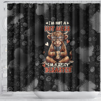 Hot Mess Highland Cow Shower Curtain Funny Cute Coffee Lover - Im A Spicy Disaster