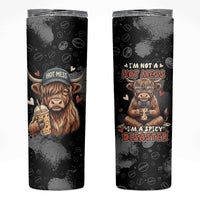 Hot Mess Highland Cow Skinny Tumbler Funny Cute Coffee Lover - Im A Spicy Disaster