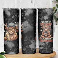 Hot Mess Highland Cow Skinny Tumbler Funny Cute Coffee Lover - Im A Spicy Disaster