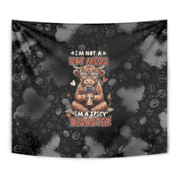 Hot Mess Highland Cow Tapestry Funny Cute Coffee Lover - Im A Spicy Disaster