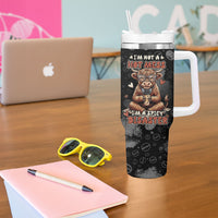 Hot Mess Highland Cow Tumbler With Handle Funny Cute Coffee Lover - Im A Spicy Disaster