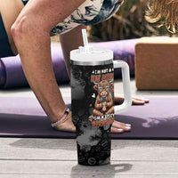 Hot Mess Highland Cow Tumbler With Handle Funny Cute Coffee Lover - Im A Spicy Disaster
