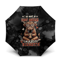 Hot Mess Highland Cow Umbrella Funny Cute Coffee Lover - Im A Spicy Disaster