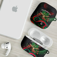 Libya Revolution Day AirPods Case Flying Eagle Libyan Coat Of Arms Map - Land Of Resilience And Pride