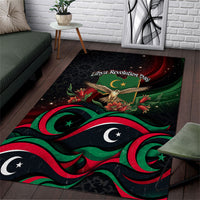 Libya Revolution Day Area Rug Flying Eagle Libyan Coat Of Arms Map - Land Of Resilience And Pride