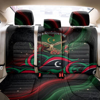 Libya Revolution Day Back Car Seat Cover Flying Eagle Libyan Coat Of Arms Map - Land Of Resilience And Pride