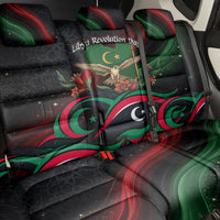 Libya Revolution Day Back Car Seat Cover Flying Eagle Libyan Coat Of Arms Map - Land Of Resilience And Pride
