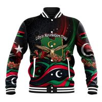 Libya Revolution Day Baseball Jacket Flying Eagle Libyan Coat Of Arms Map - Land Of Resilience And Pride