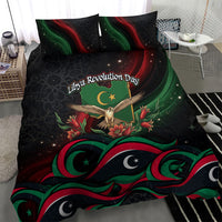 Libya Revolution Day Bedding Set Flying Eagle Libyan Coat Of Arms Map - Land Of Resilience And Pride