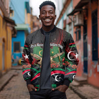 Libya Revolution Day Bomber Jacket Flying Eagle Libyan Coat Of Arms Map - Land Of Resilience And Pride