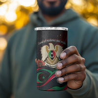 Libya Revolution Day 4 in 1 Can Cooler Tumbler Flying Eagle Libyan Coat Of Arms Map - Land Of Resilience And Pride