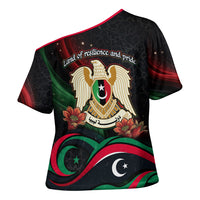 Libya Revolution Day Cross Shoulder Shirt Flying Eagle Libyan Coat Of Arms Map - Land Of Resilience And Pride
