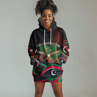 Libya Revolution Day Hoodie Dress Flying Eagle Libyan Coat Of Arms Map - Land Of Resilience And Pride